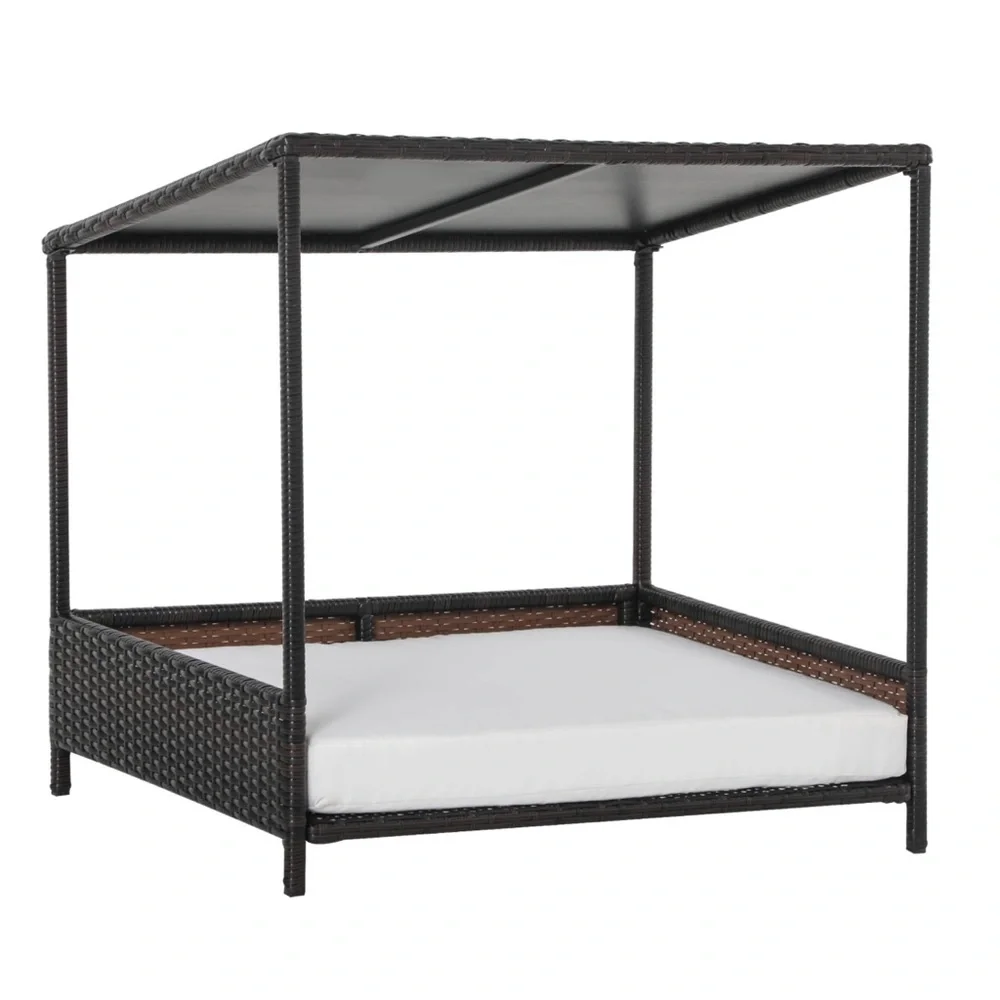 PawHut Rattan Pet Bed with Cushion